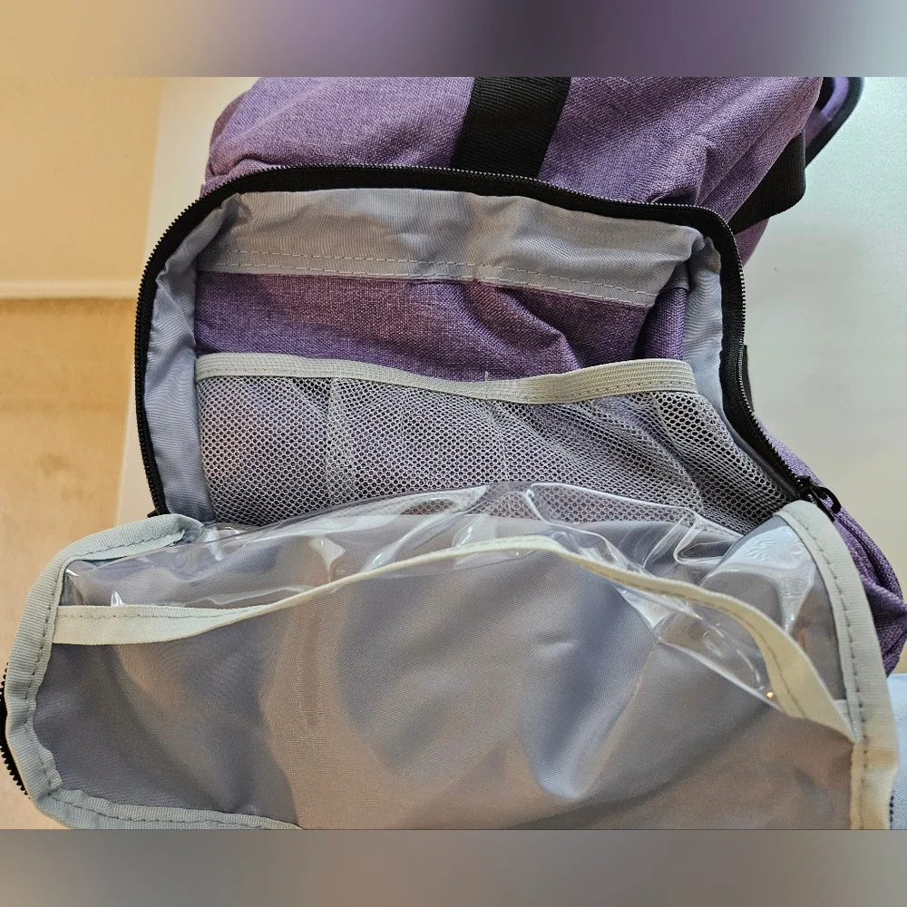 BAFASO 2-Layers Large Makeup Bag with 3 Removable Pouches and Detachable Divider